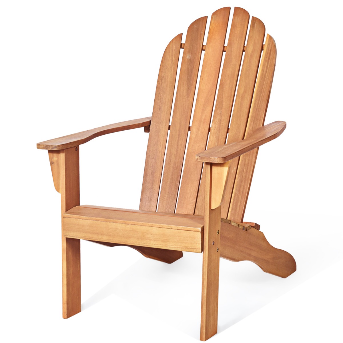 Acacia Wood Adirondack Lounger Chair with Slatted Seating