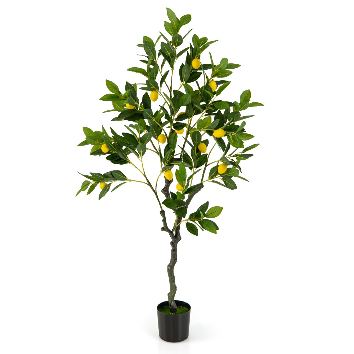 80/120/160cm Tall Fake Lemon Plant with Lemon Fruits and Cement Pot-1.2M