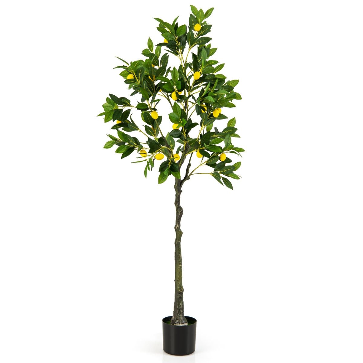 80/120/160cm Tall Fake Lemon Plant with Lemon Fruits and Cement Pot-1.6M