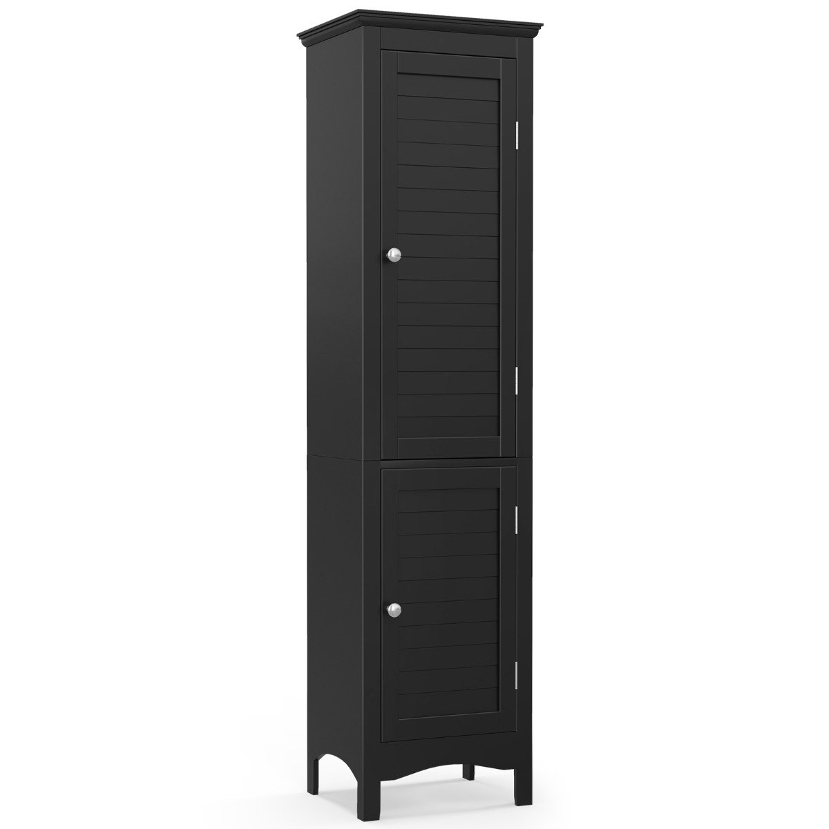 Tall Narrow Bathroom Cabinet-Black