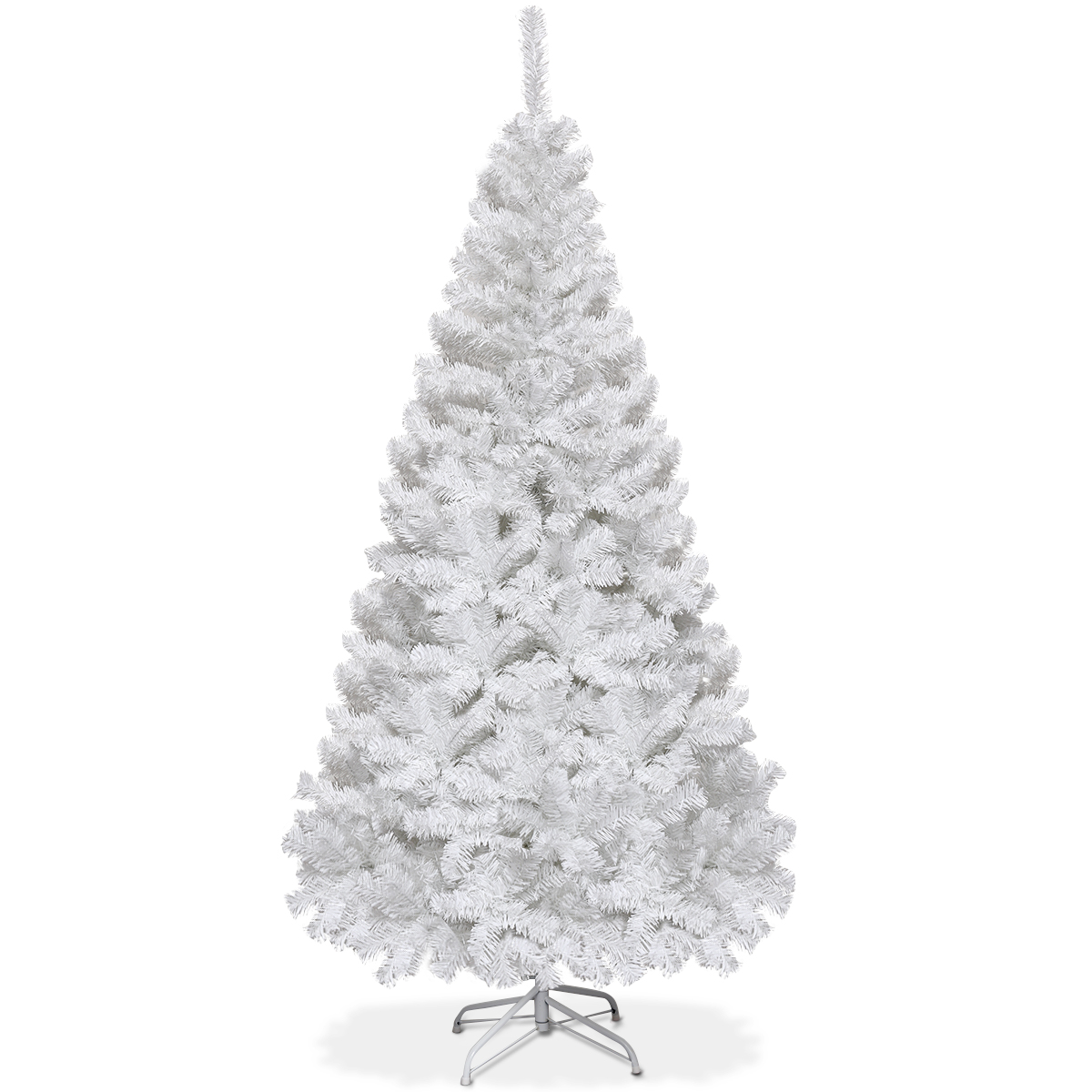 5/6/7/8 Feet White Artificial Christmas Tree with Metal Stand-5 ft