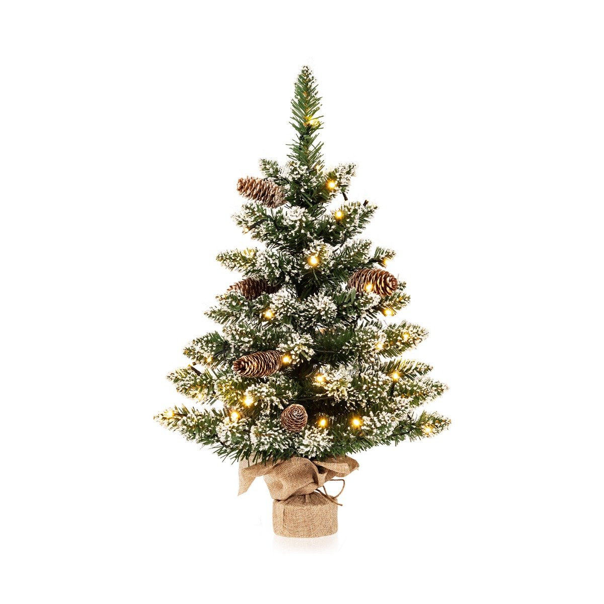 2 Feet Mini Tabletop Artificial Christmas Tree with LED Light