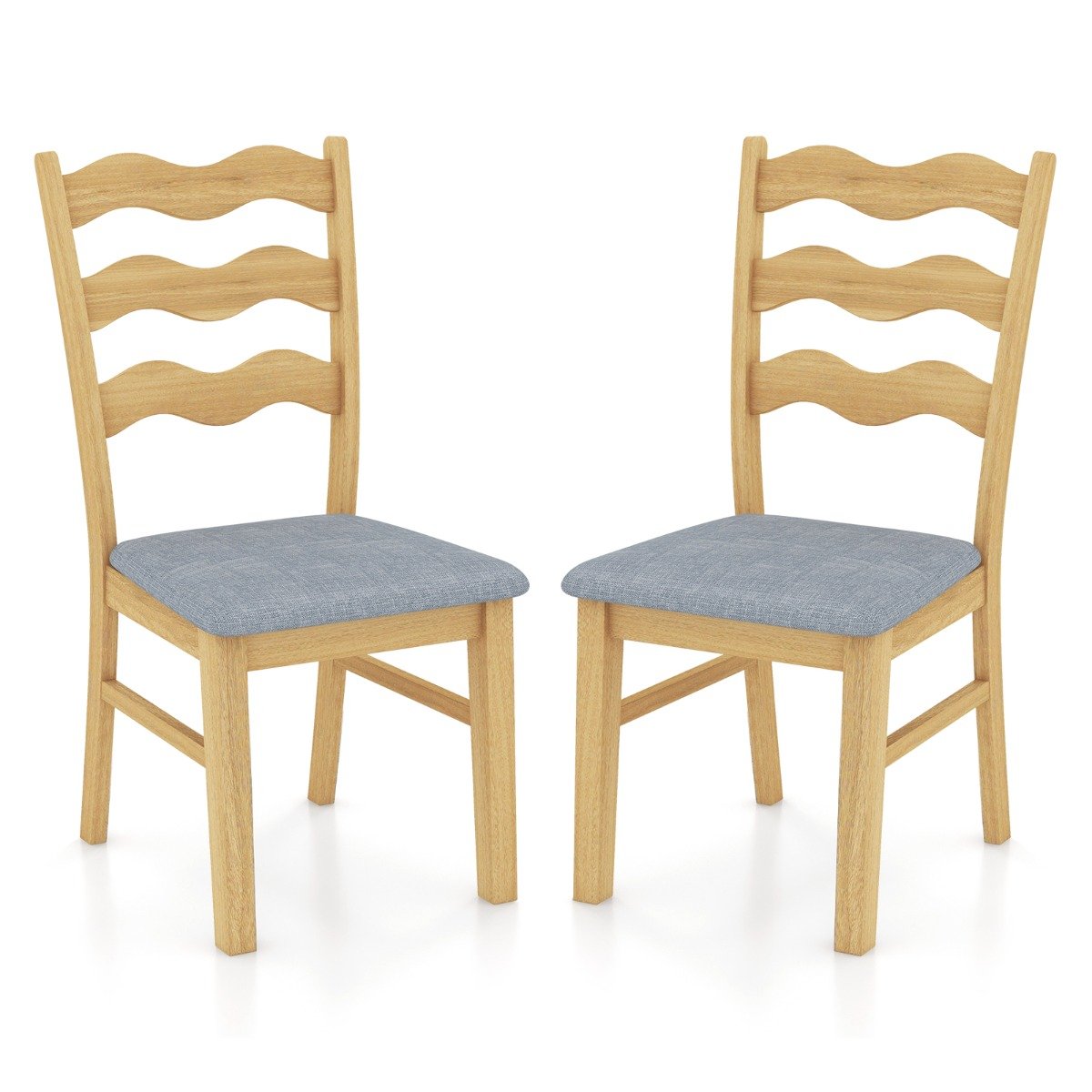 Dining Chair Set of 2 with Padded Seat for Dining Room Living Room Home-Natural