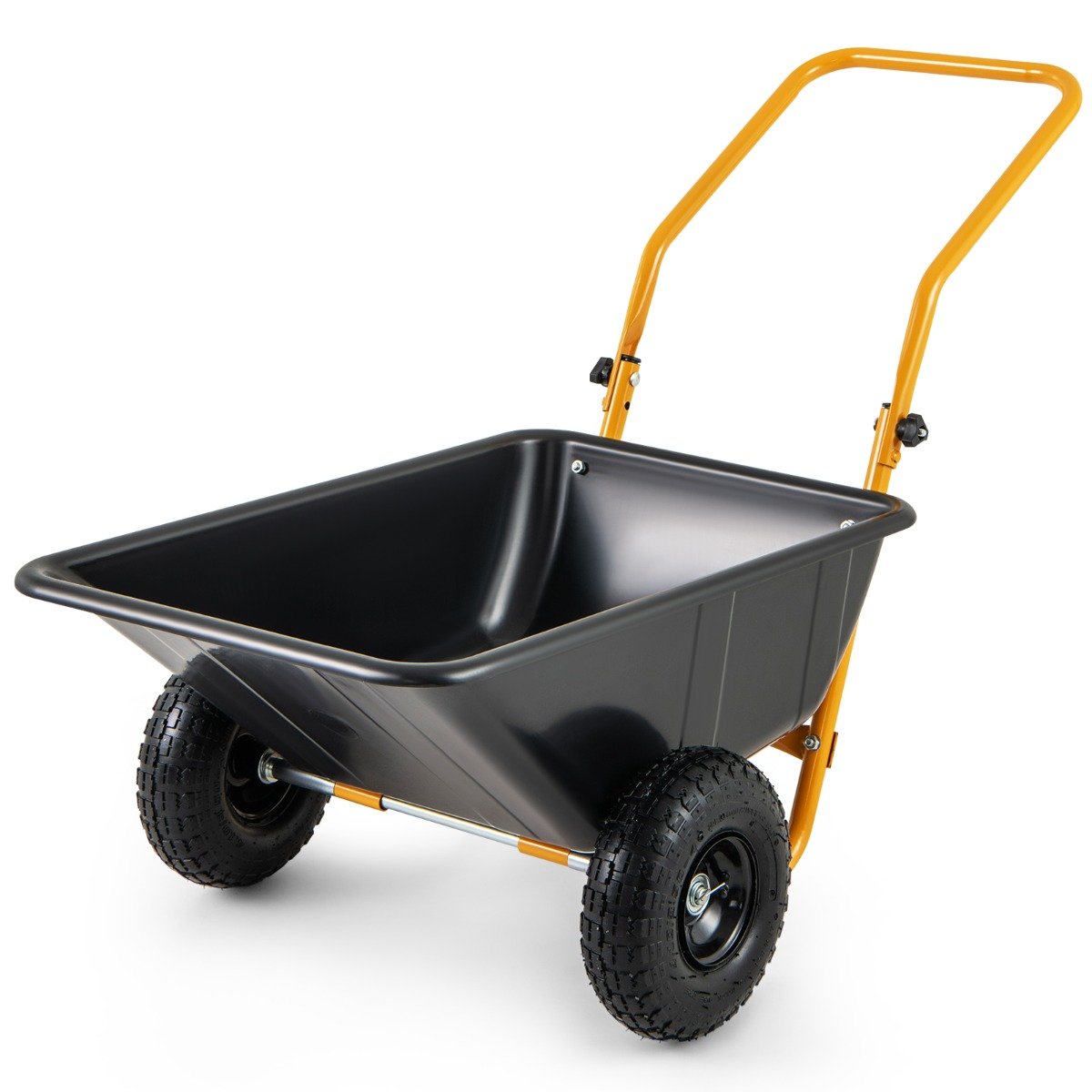 Heavy-Duty Garden Utility Cart with Pneumatic Tires-Black