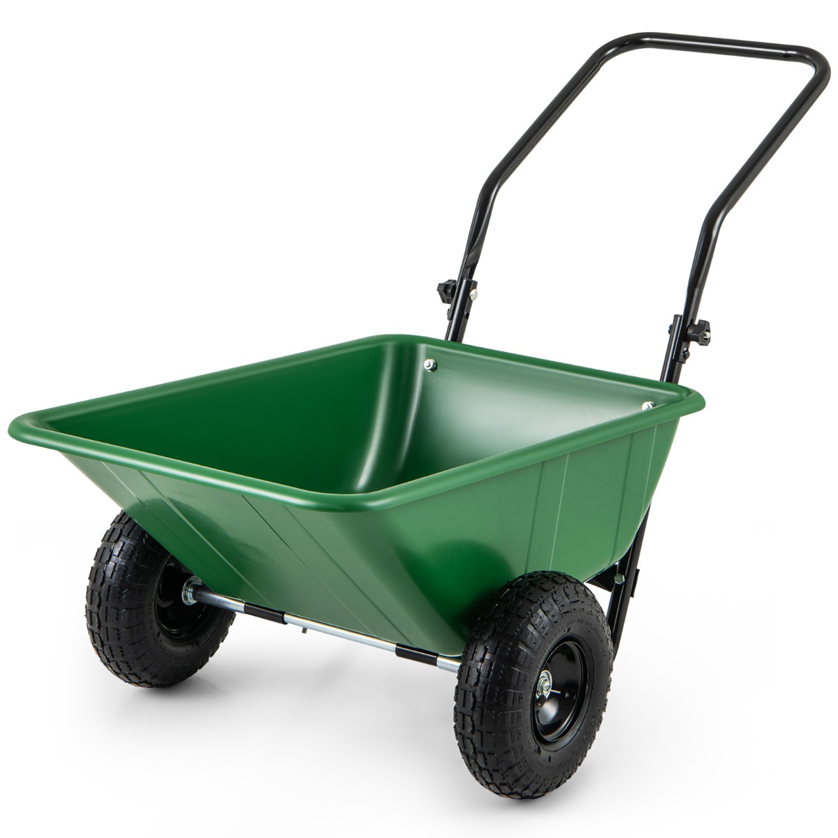 Heavy-Duty Garden Utility Cart with Pneumatic Tires-Green