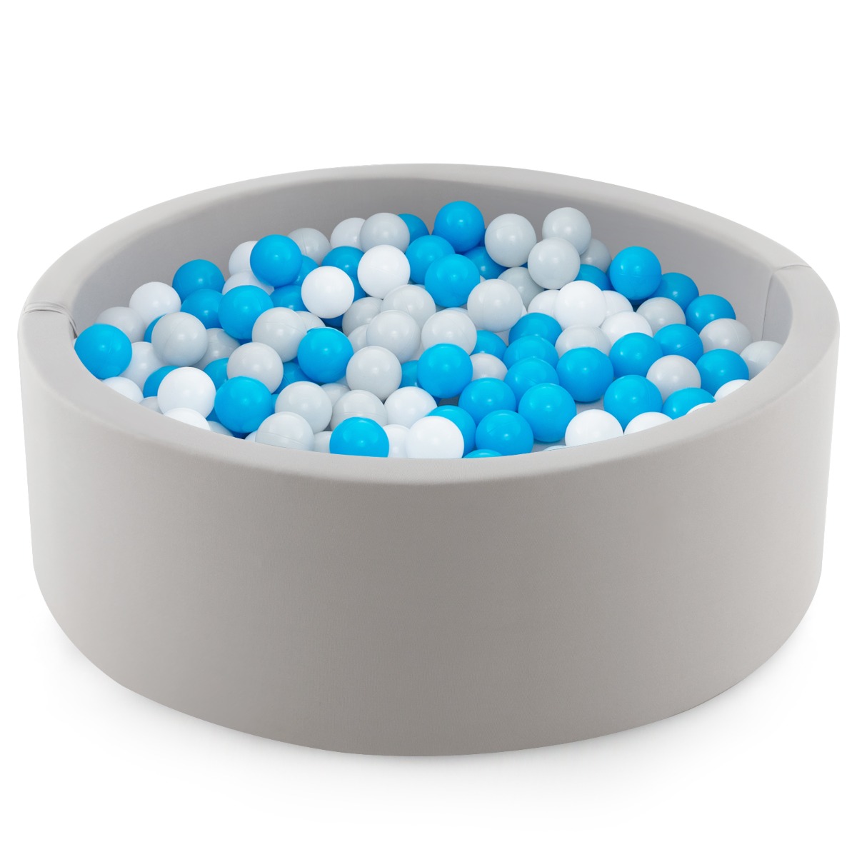 90 x 30cm Soft Round Ball Pool for Toddlers & Baby with 200 Ocean Balls and Storage Bag-White