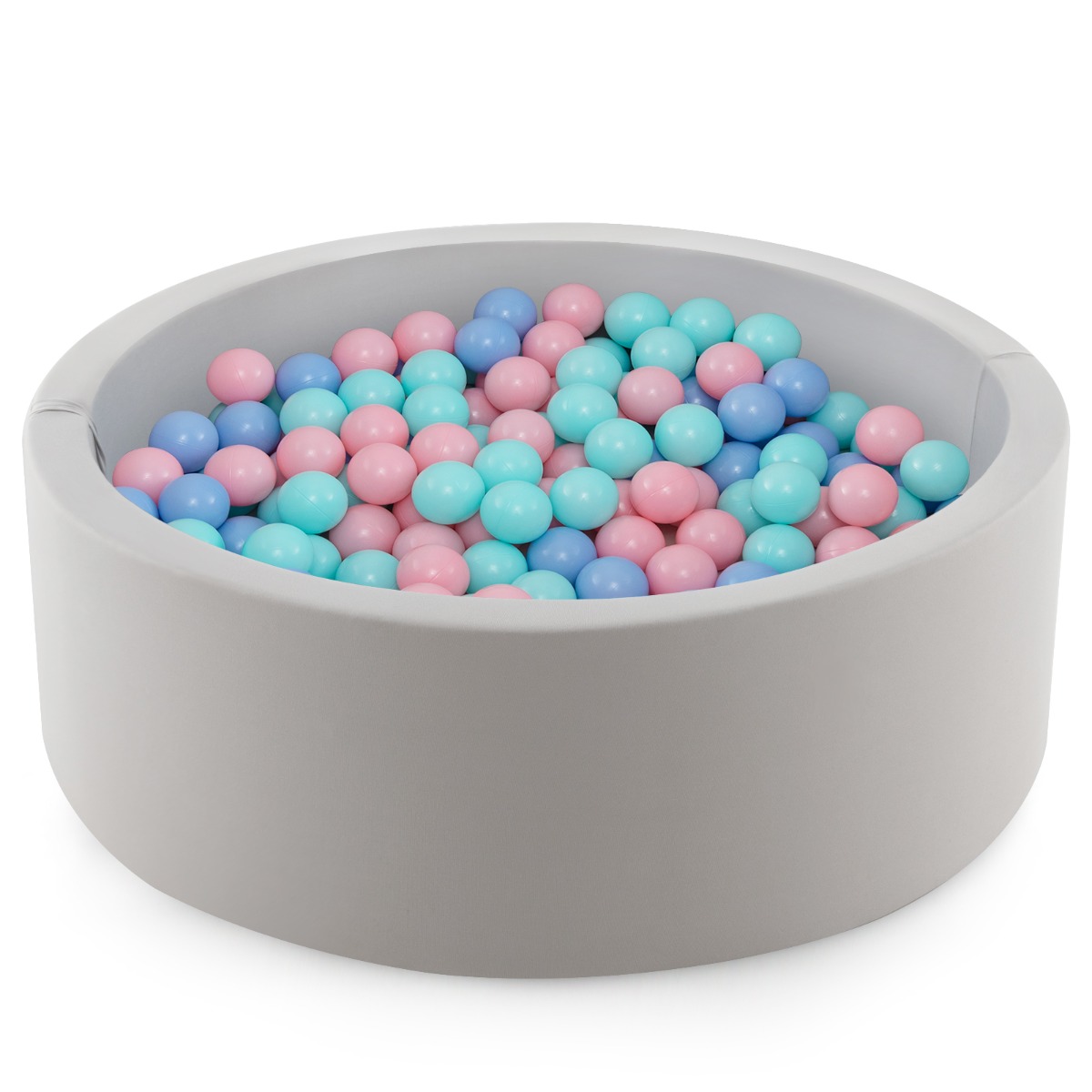 90 x 30cm Soft Round Ball Pool for Toddlers & Baby with 200 Ocean Balls and Storage Bag-Pink