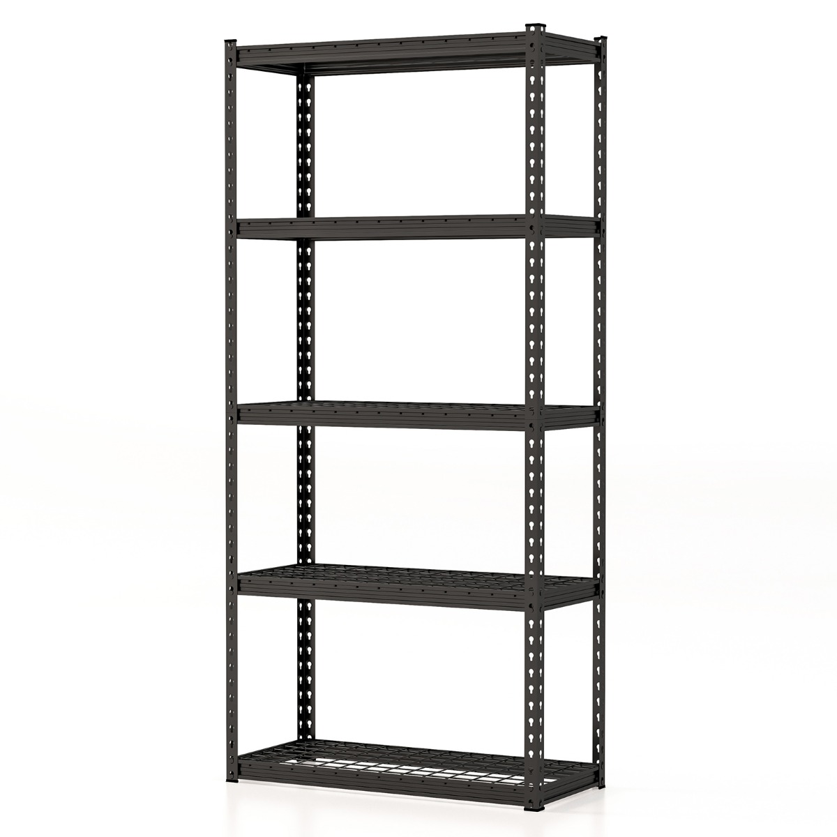 Heavy Duty Wire Storage Racks with Anti-slip Foot Pad for Warehouse Kitchen-Black