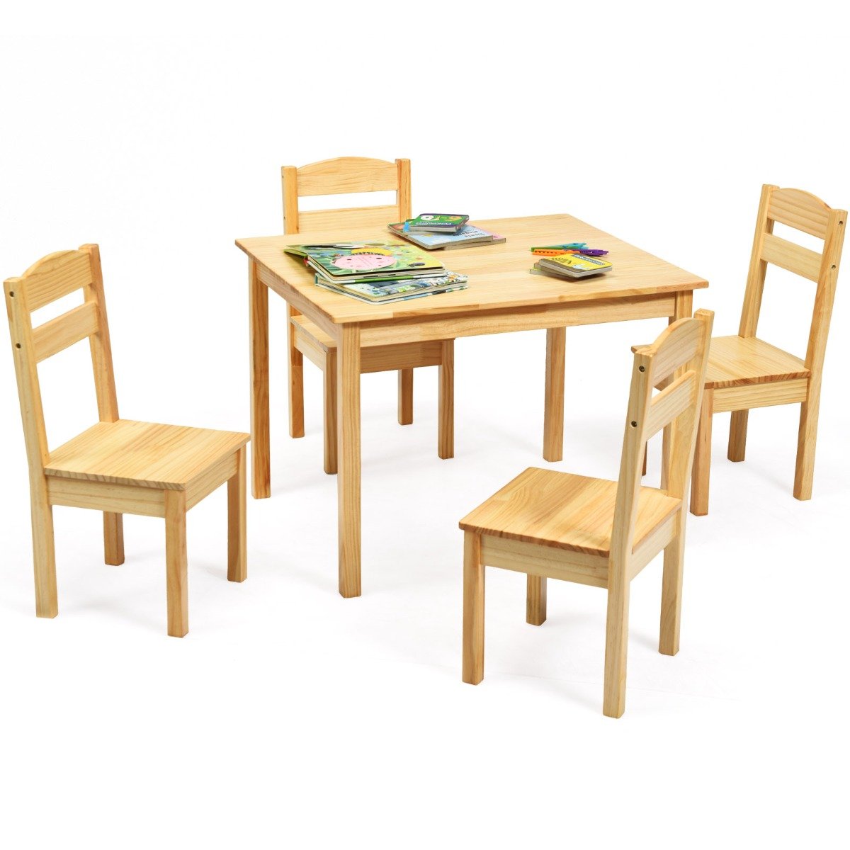 Kids Table and 4 Chairs Set for Toddlers Dining