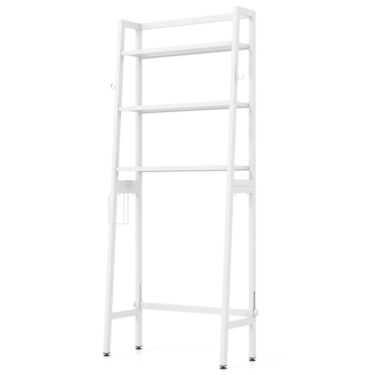 Over The Toilet Storage Shelf with Adjustable Adjustable Bottom Bar-White