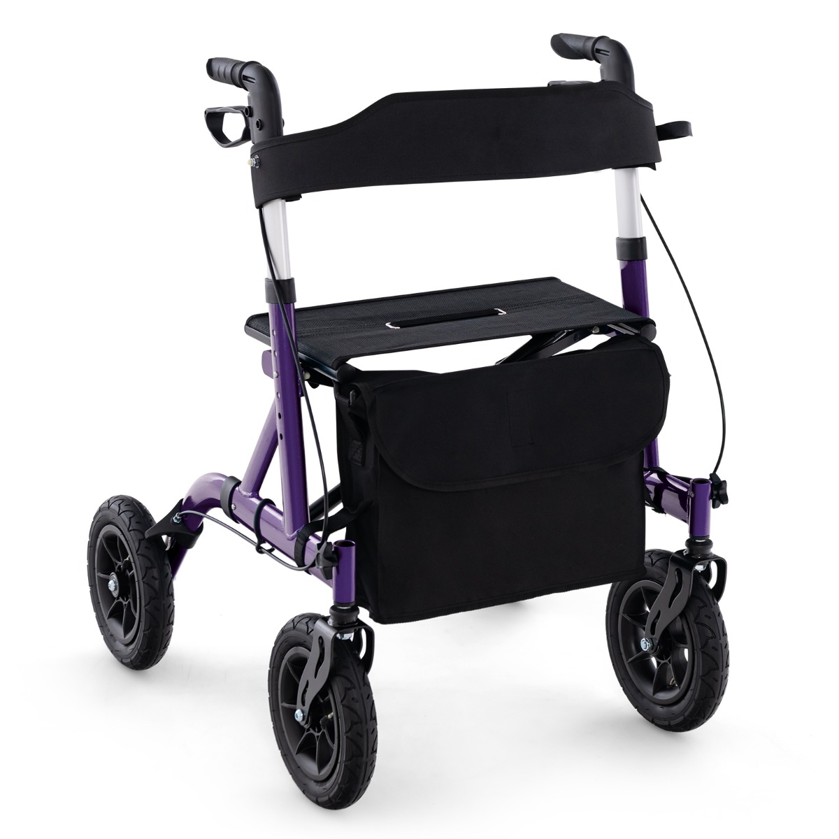 Foldable Rolling Walker with Seat-Purple