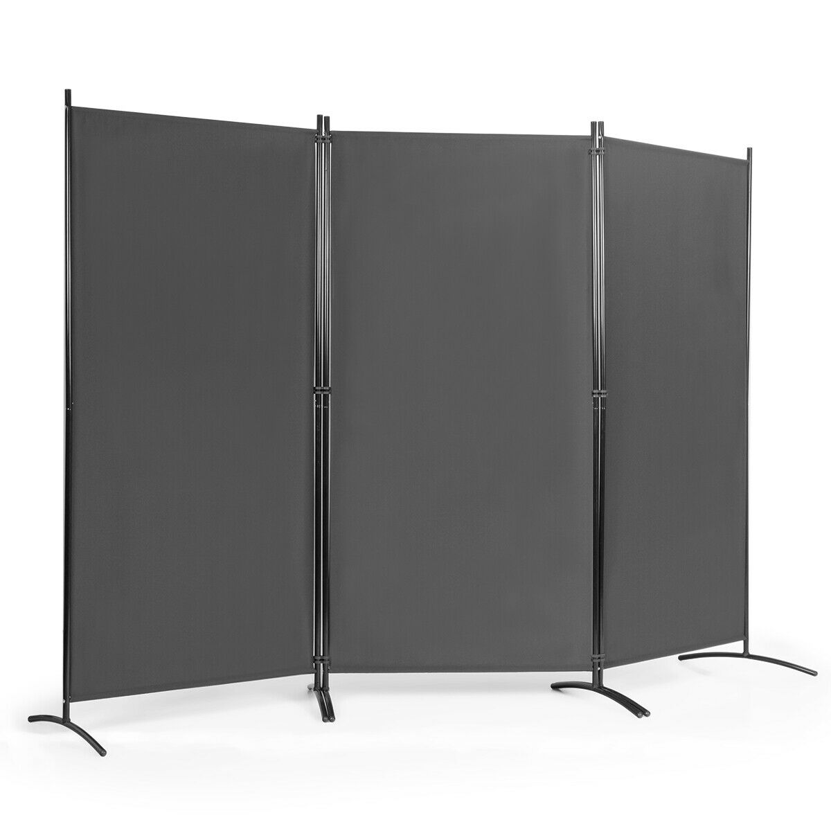 3 Panel Folding Room Divider-Grey