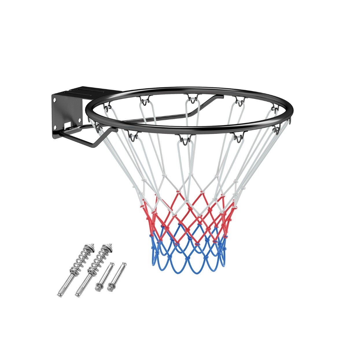 Wall Mounted Basketball Hoop with Double Spring and All Weather Net