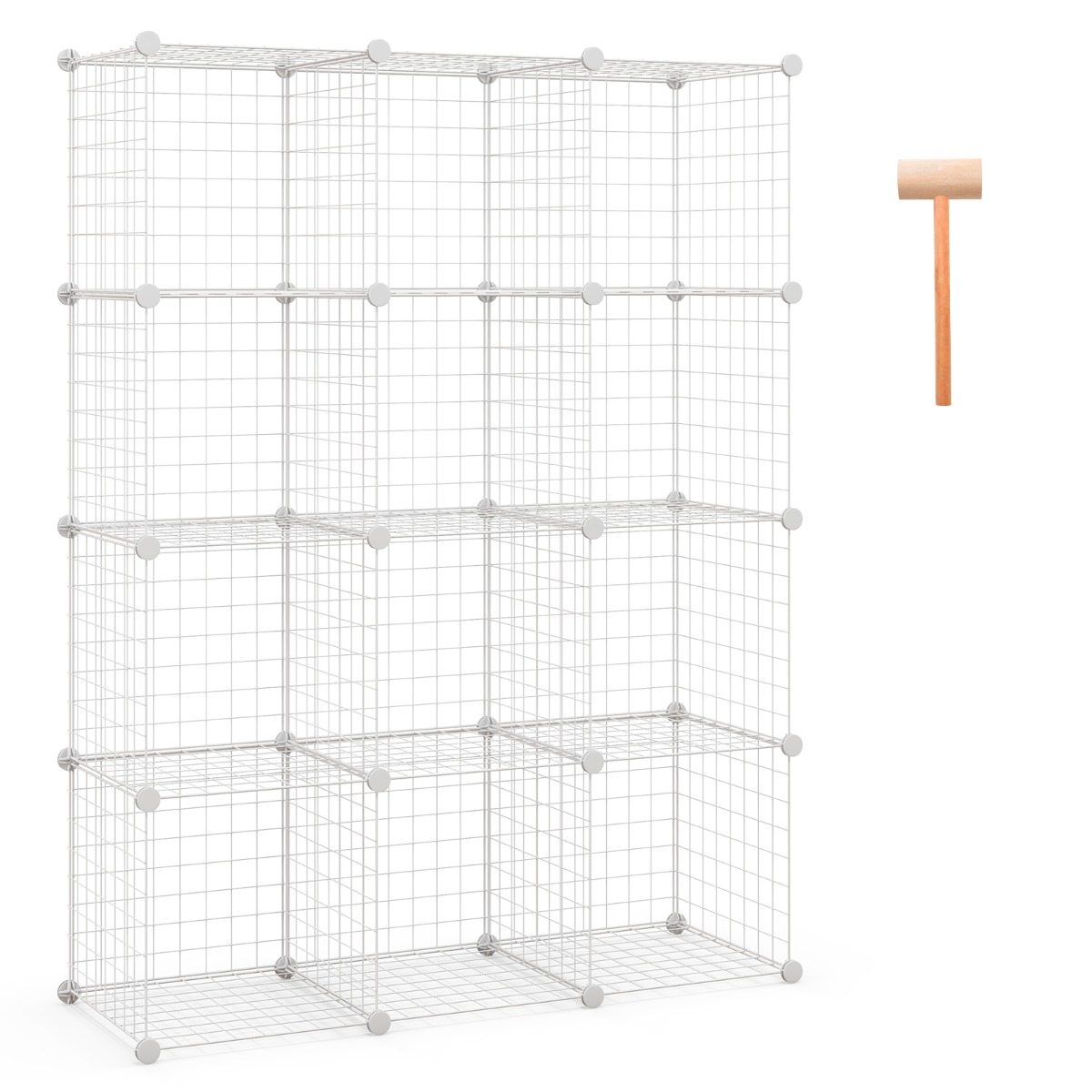 12 Wire Cube Storage Unit-White