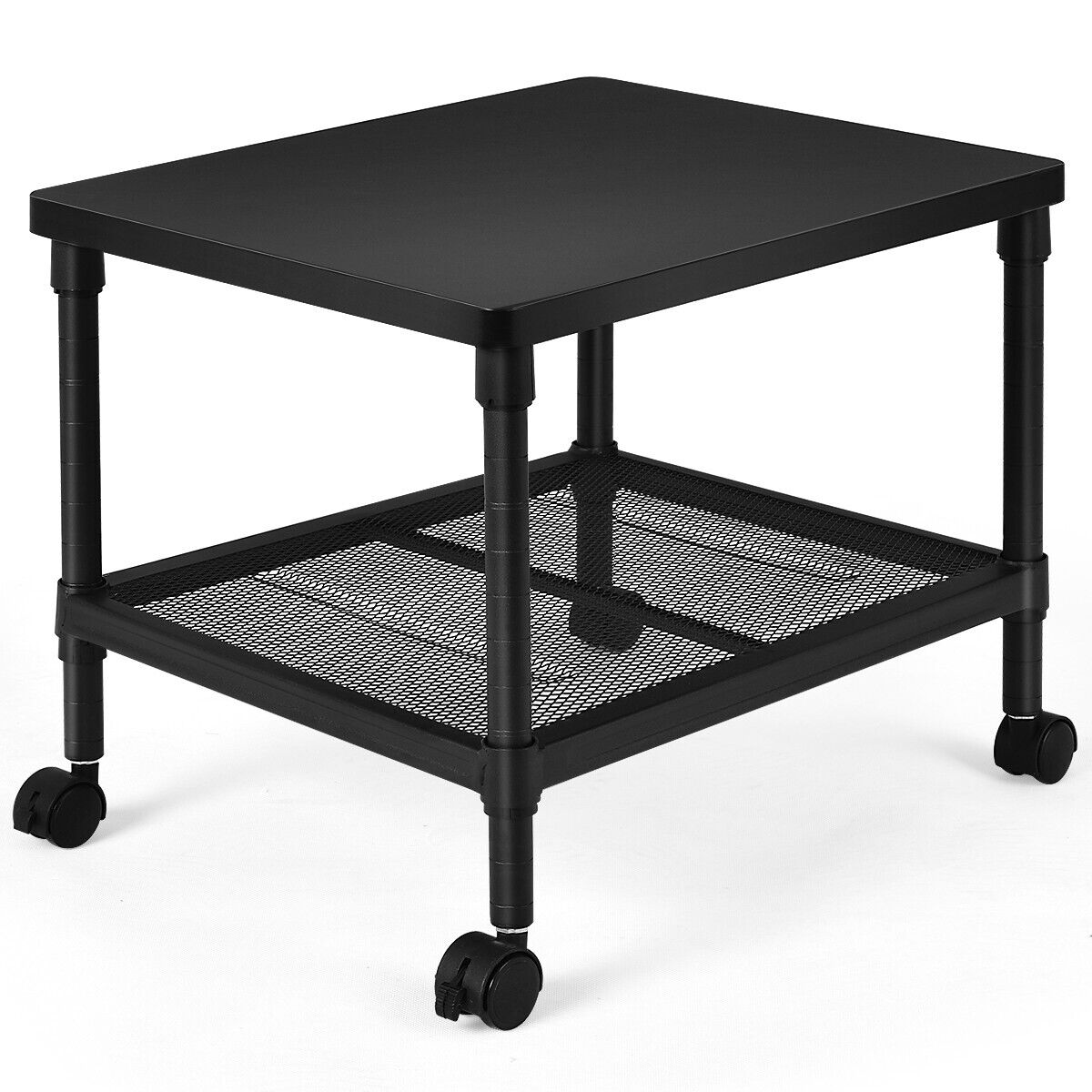 2/3-Tier Height Adjustable Mobile Printer Stand-2-Tier