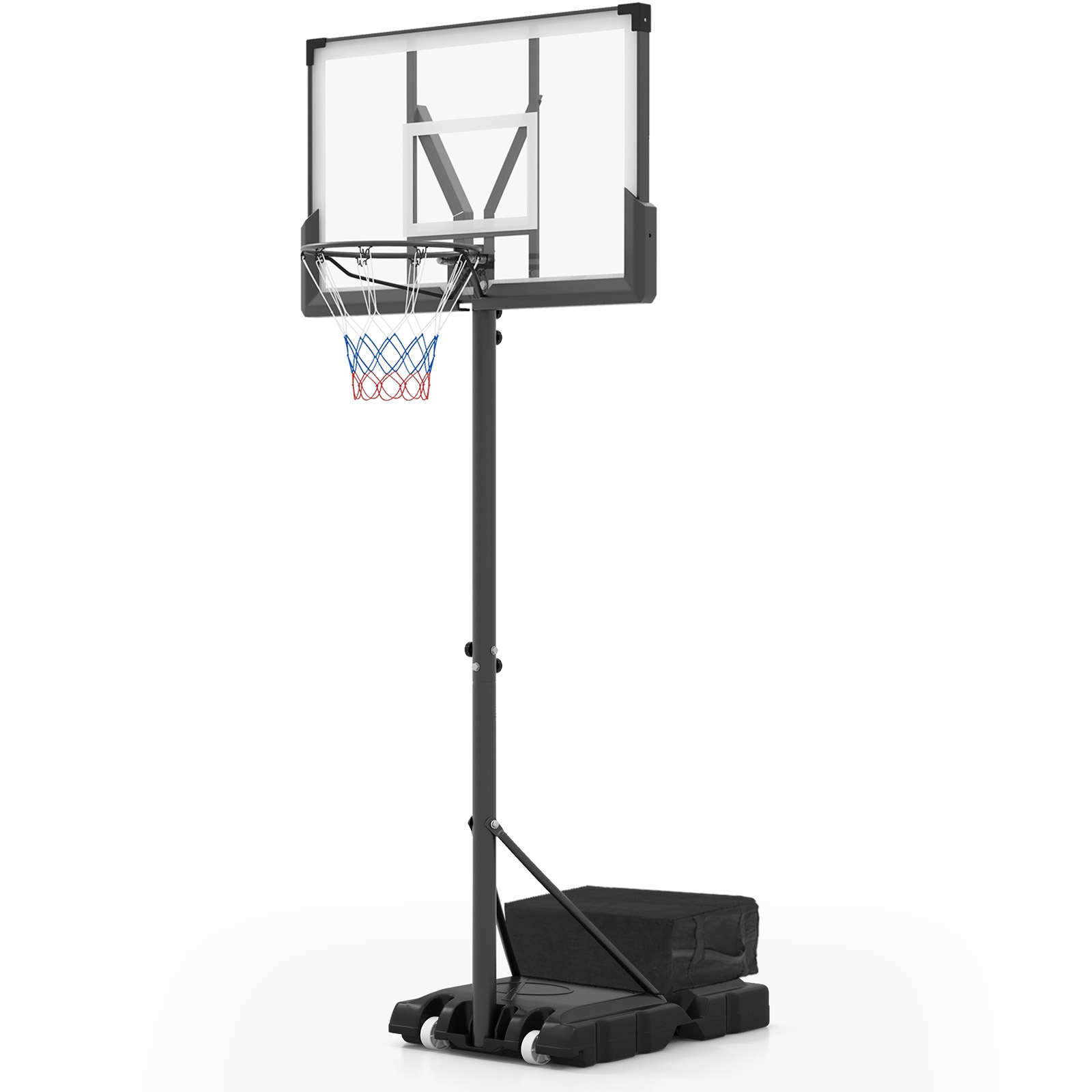 225CM-305CM Adjustable Basketball Hoop with 110CM Shatterproof Backboard