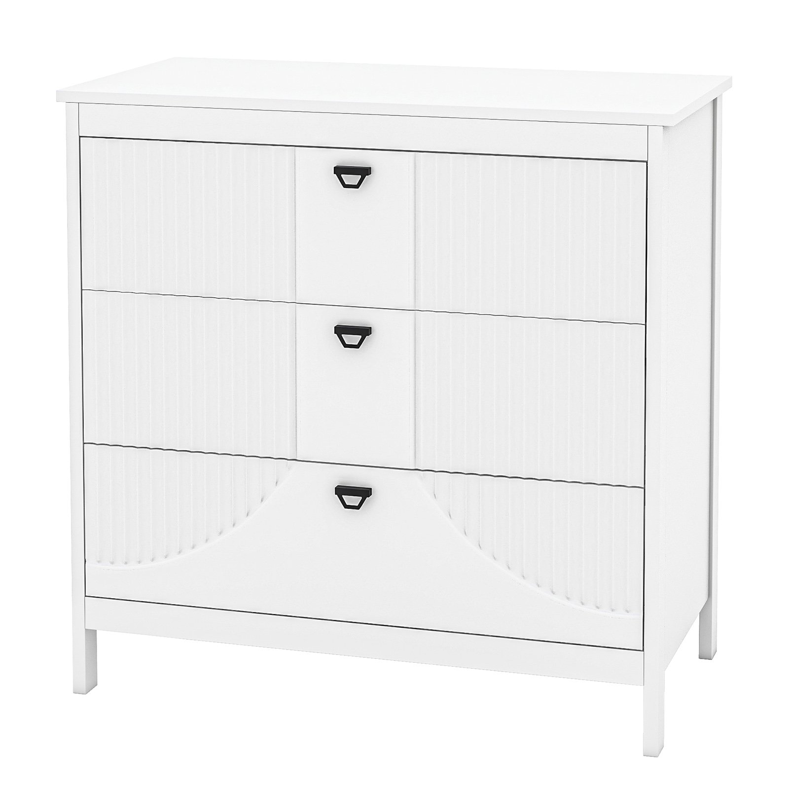 3-Drawer Dresser with Anti-toppling Kit and Storage-White