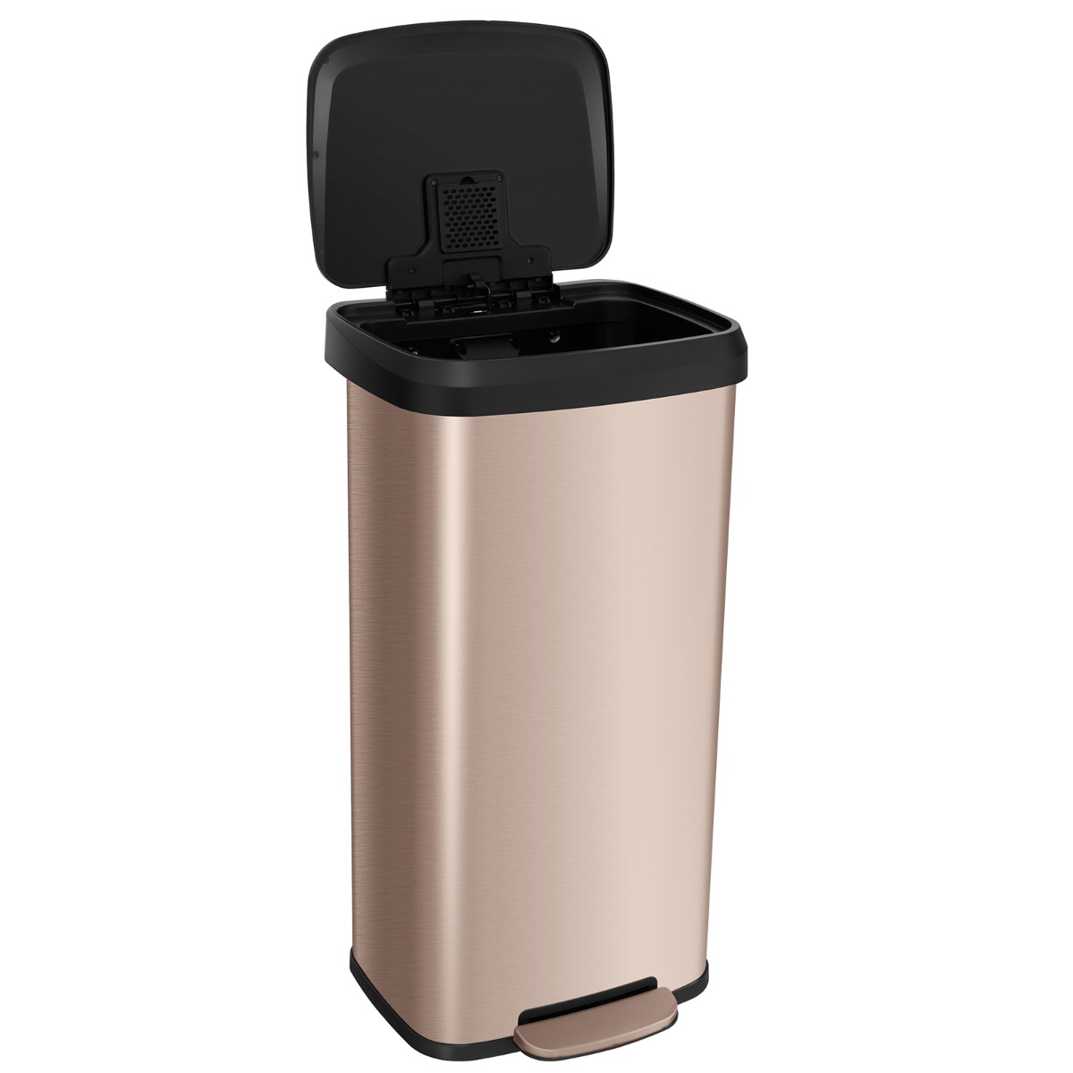 68L Step Trash Can with Soft Close Lid and Deodorizer Compartment-Golden