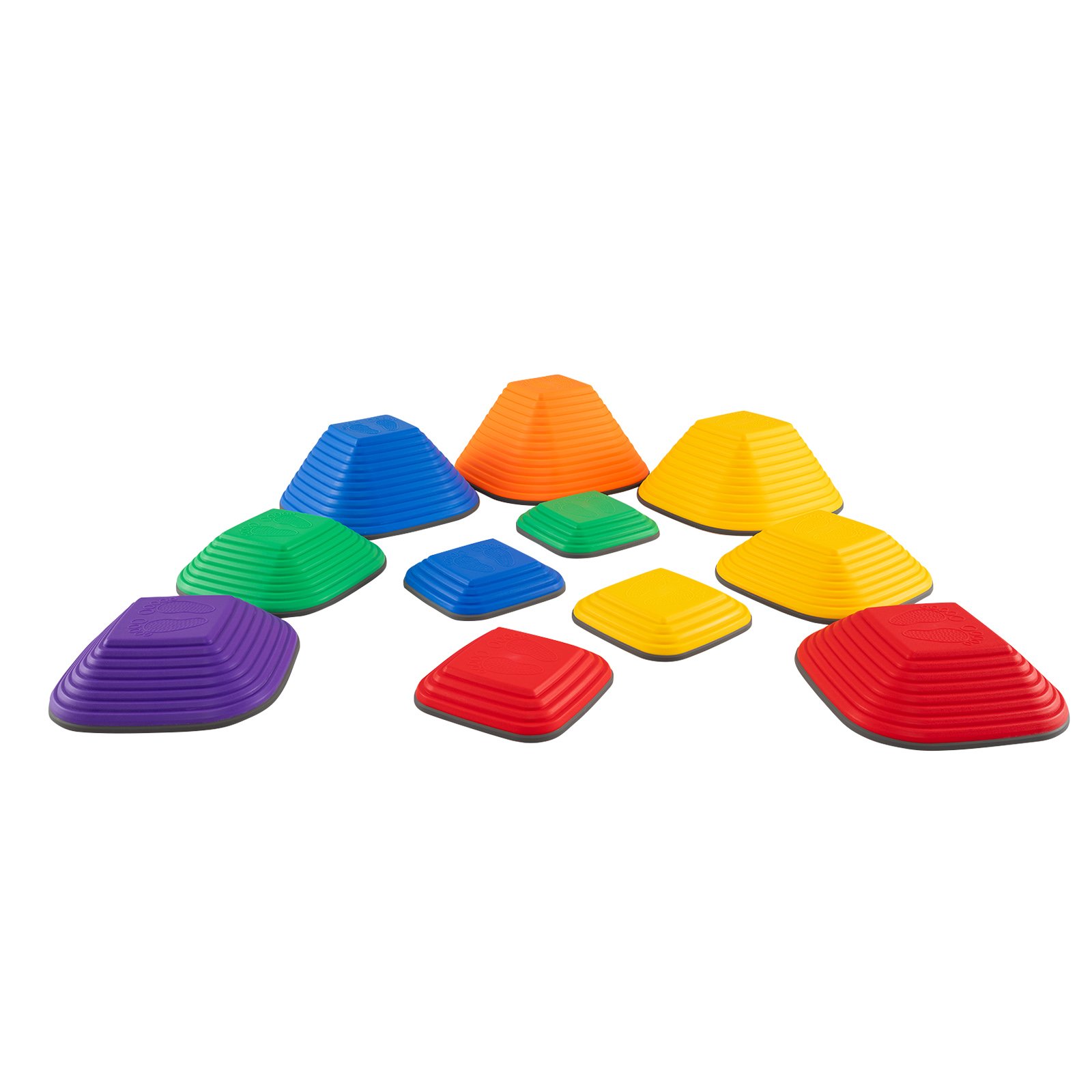 11 Pieces Kids Stepping Stone Toddler Balance Blocks with Full Non-Slip Rim-Multicolor