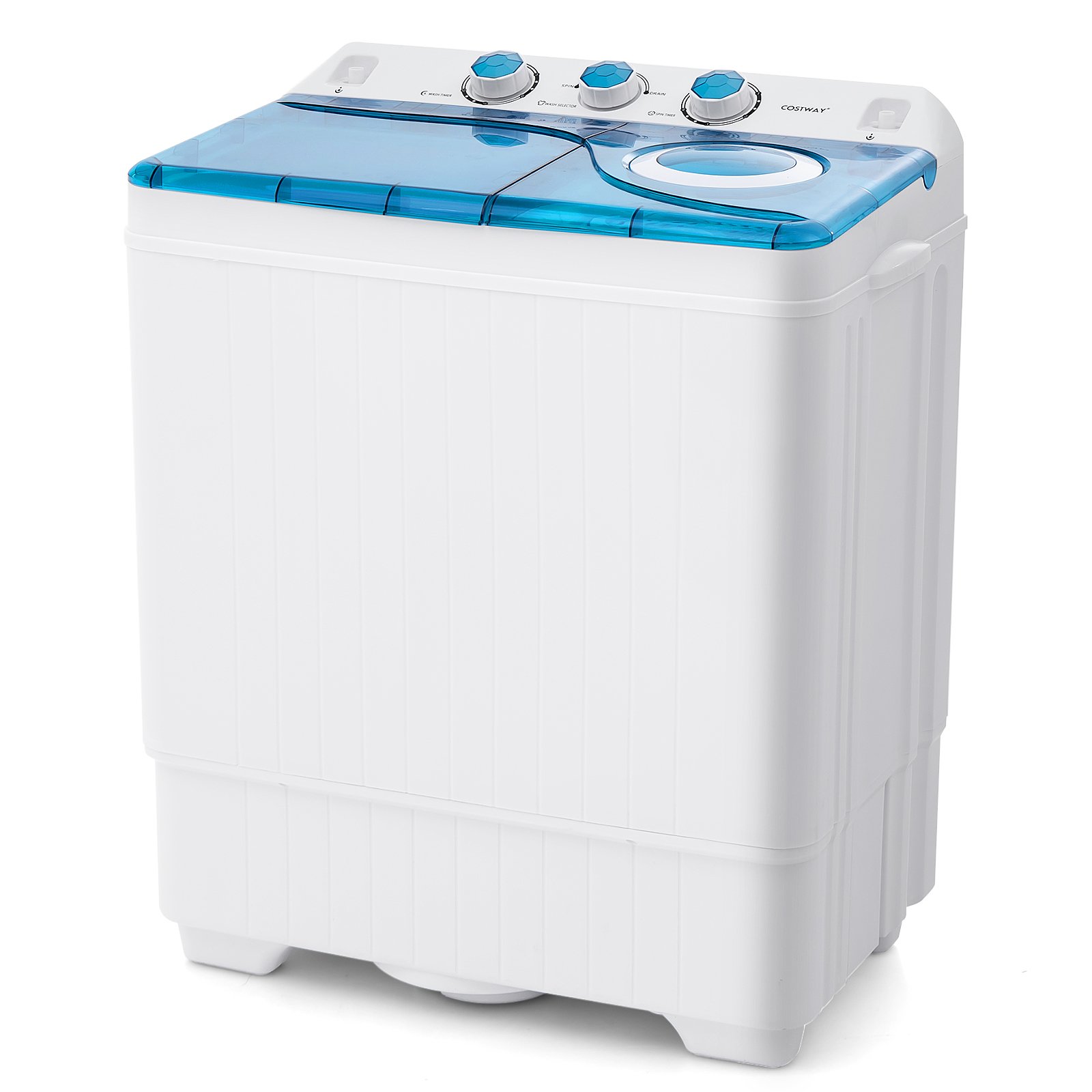 Portable Laundry Washer Spin Dryer with Timing Function and Drain Pump-Blue