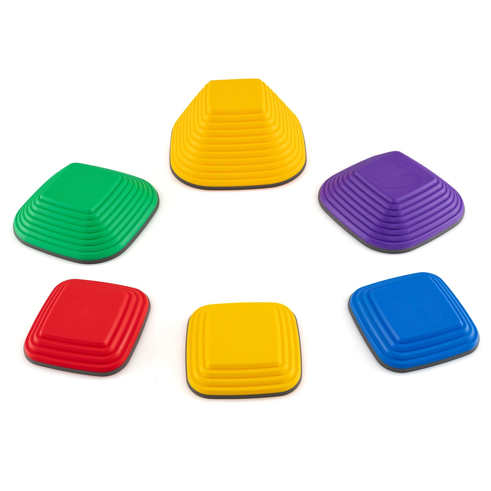 6 Pieces Kids Stepping Stone Non-Slip Square Toddler Balance Stones-Multicolor