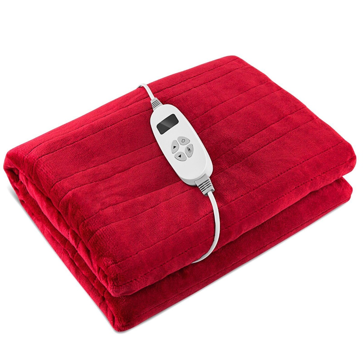 160 x 130 CM Electric Heated Throw Blanket with 10 Heat Settings-Red